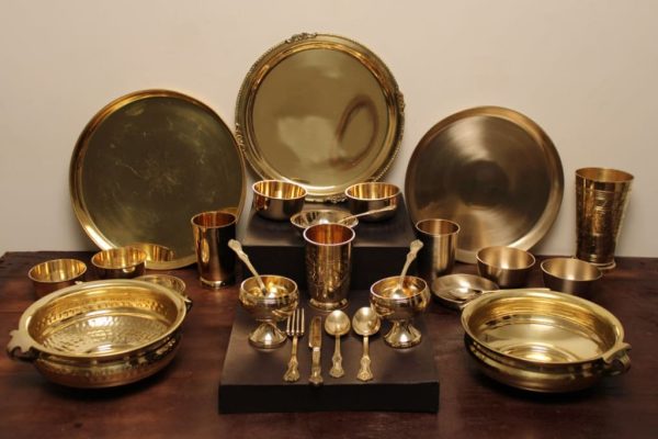 Handmade Brass Pital Cutlery Set